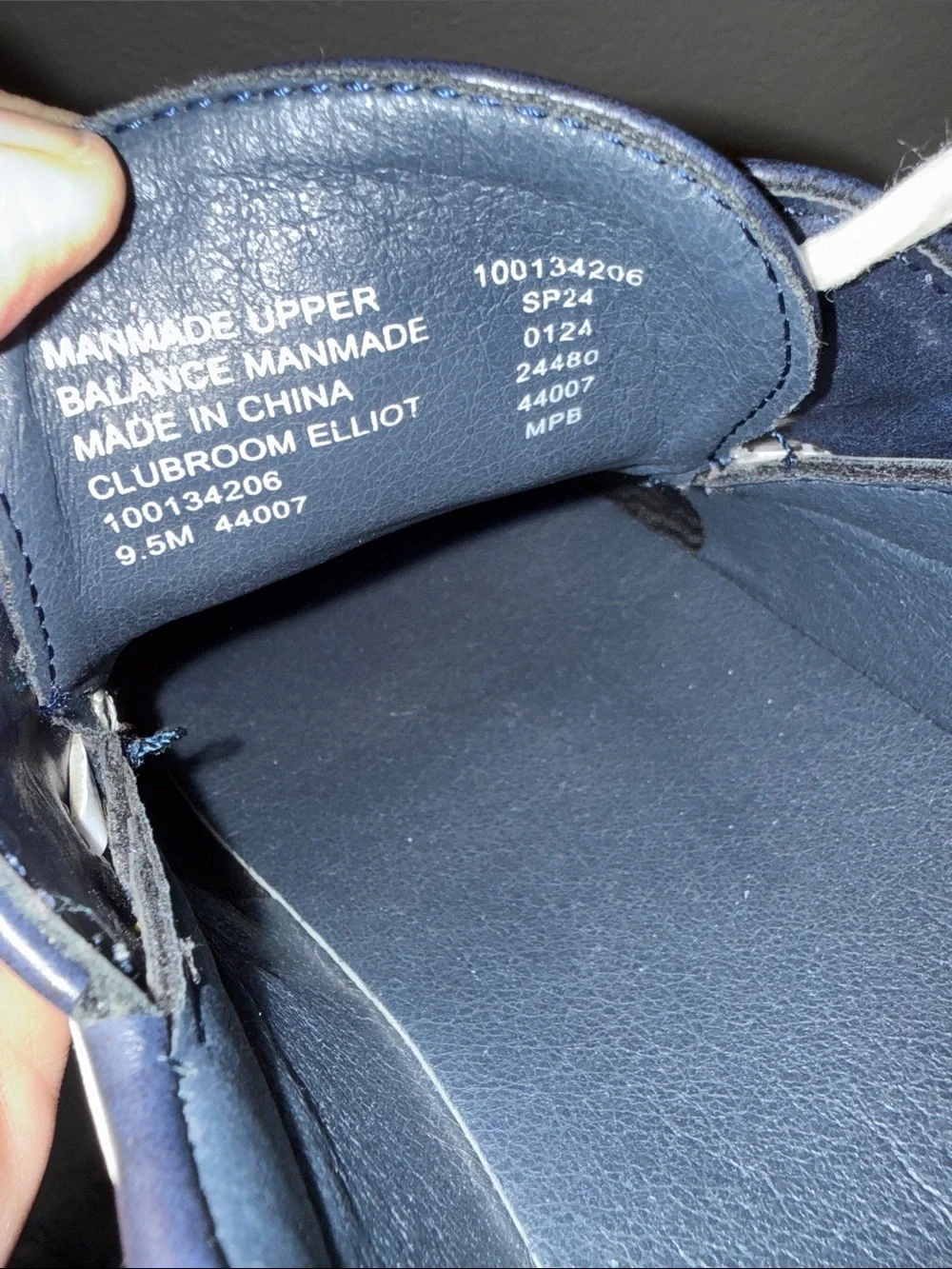 Club Room Navy Leather Boat Shoes with White Laces